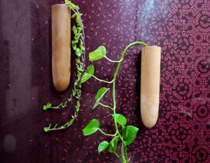 Pot de fleurs suspendu en bois, jardinière en bambou, support vertical pour plantes d'intérieur - Product Image 1
