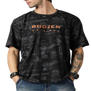 Impresión personalizada de peso pesado gráfico algodón impresión 240 Gsm moda de gran tamaño DTG impresión camiseta para hombres - Product Image 1