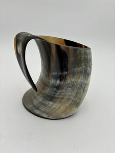 FAIZA CRAFT Taza de Cuerno Natural Hecha a Mano, Ecológica, Inspirada en los Vikingos, con Tapa y Pajita para Café y Shots - Product Image 5