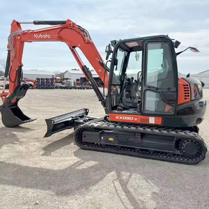 Excavatrice sur chenilles Kubota KX080-5, 3 tonnes, compacte, 74,3 CV, équipement de construction hydraulique - Product Image 5