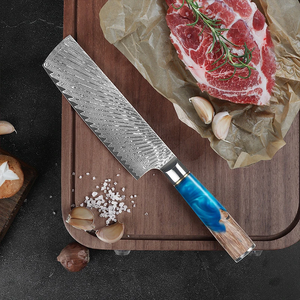 Couteau de cuisine japonais Damas Nakiri 7 pouces en acier VG10, couteau à découper la viande et les légumes, 67 couches - Product Image 6