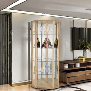 Estantes de vidrio templado modernos, sala de estar vitrina para, hotel y entrada, esquina de iluminación, almacenamiento de múltiples capas, para el hogar, el hogar - Product Image 2