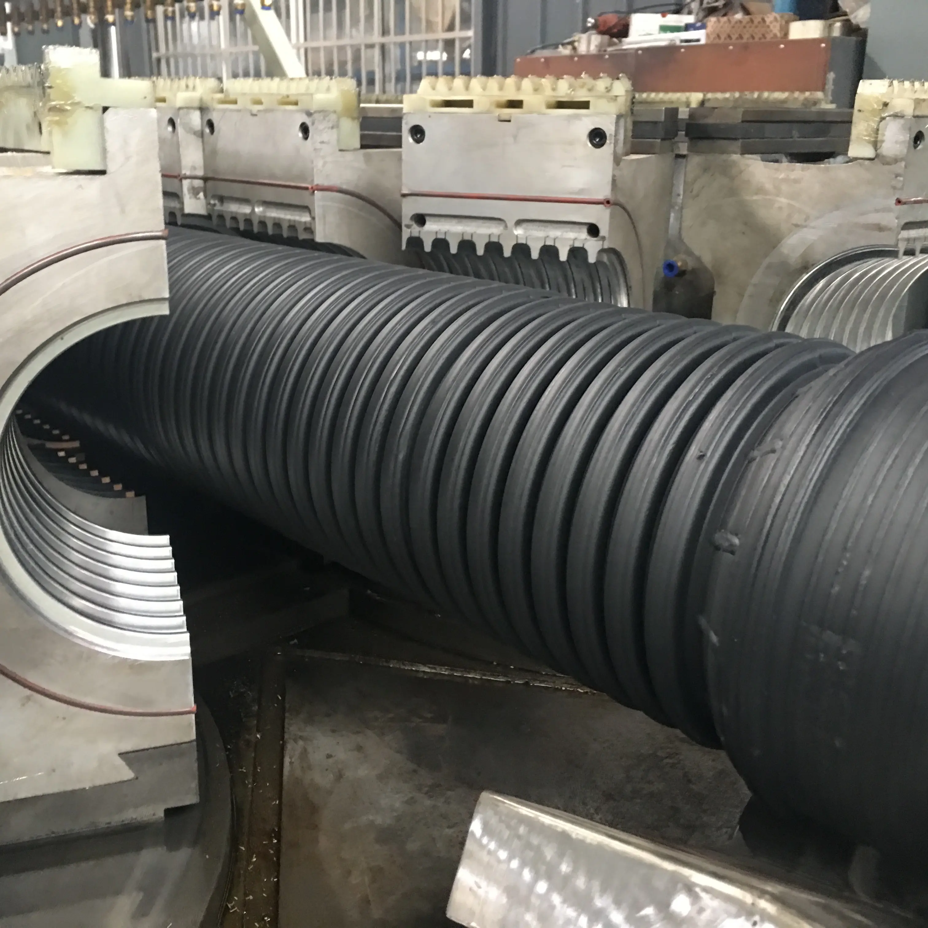 HDPE doble pared corrugado tubo de drenaje de plástico máquina de tubo corrugado de línea de producción