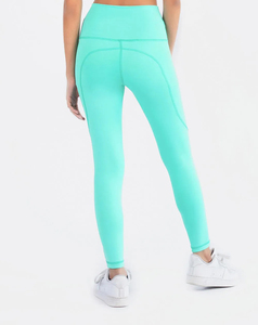 Legging de yoga décontracté pour femme, taille mi-haute, respirant, sans couture, ajustement personnalisé, 100 % polyester, couleur unie - Product Image 2