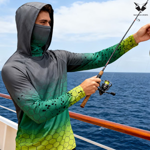 Sudadera con Capucha de Pesca de Manga Larga de Alto Rendimiento, Secado Rápido, Protección UPF 50, Antimicrobiana, para Uso en Agua Salada - Product Image 2