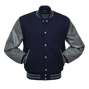 <b>Leather</b> Sleeve Bomber <b>Jacket</b> Varsity College Flight Pilot Letterman <b>Jacket</b> Custom Embroidery Logo Baseball Varsity <b>Jackets</b> - Product Image 4