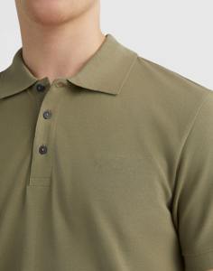 Camisas de Golf de Punto 100% Algodón para Hombre - Color Verde Oliva Sólido, Manga Corta, Verano, con Logotipo Personalizado Bordado, Antiarrugas - Product Image 4