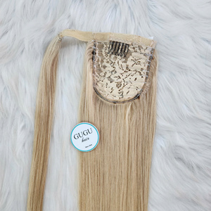16-30 Inches for Curly Straight Loose Deep Wave Ponytail <b>Wrap</b> Clip Hair Extensions Natural <b>Black</b> Blonde 100% Virgin Remy Human - Product Image 4