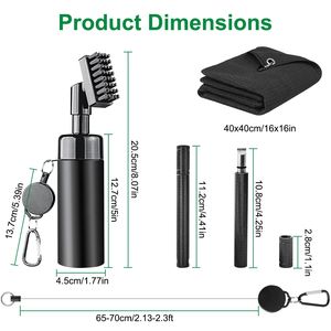 Kit di Pulizia per Mazze da Golf 3-in-1 con Clip Retrattile, Bottiglia d'Acqua da 5 Oz, Affilatore per Scanalature, Asciugamano da Golf - Regalo per Appassionati di Attrezzatura da Golf - Product Image 3