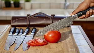 Premium Damascus Stainless Steel 6-Piece Chef <b>Knife</b> <b>Set</b> Micarta Handle Ambidextrous Handmade Professional Restaurant <b>Knives</b> - Product Image 3