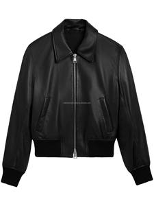 แจ็กเก็ตหนังลูกวัวแท้สำหรับผู้หญิงแจ็กเก็ตหนังกลับคอปกตรงสไตล์คลาสสิกสีน้ำตาลอูฐสำหรับผู้หญิง - Product Image 6