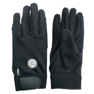 Gants d'équitation d'été en polyester flexible avec paume en cuir synthétique antidérapante et fermeture auto-agrippante - Product Image 1