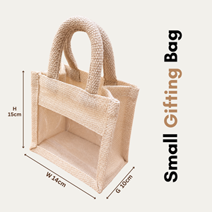 Premium Eco Friendly <b>Small</b> Jute <b>Bag</b> with Soft Padded Cotton Handles Reusable for Jewelry Wedding Return <b>Gifts</b> - Product Image 2