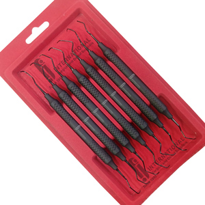 Curettes parodontales Gracey de qualité supérieure 13/14, instruments de détartrage dentaire à double extrémité, ensemble manuel de 7 pièces en acier inoxydable noir. - Product Image 6