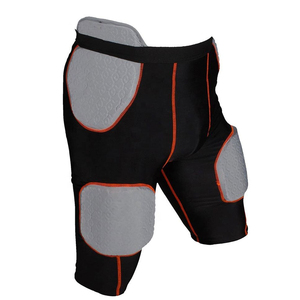 Mens Black Padded American Football Pants Belt Closure <b>Athletic</b> Fit Breathable PractMens Padded American Football Pants Belt - Product Image 2