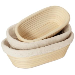 Cesta de fermentación de ratán PREMIUM con patrón espiral tradicional para levantar masa de pan, ideal para panaderos artesanales. - Product Image 1