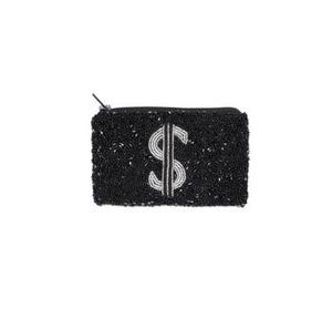 Beaded <b>Coin</b> <b>Purse</b> With Striped Flip Flop Design Zipper Closure Casual Style Unisex Mini Size - Product Image 3