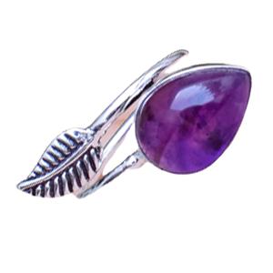 Piedra preciosa de amatista Natural de calidad superior, anillo hecho a mano de plata de ley sólida 925, ajuste de bisel clásico disponible en todas las formas - Product Image 1