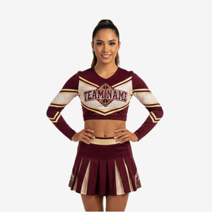 Costumes de danse style strass, uniformes de cheerleading confortables en spandex, logo personnalisé OEM, uniformes de cheerleading pour enfants du lycée - Product Image 2