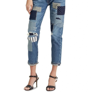 Pantalones de mezclilla azules de cintura alta para mujer 2026, ajustados, lavados, con botones, transpirables, bordes personalizados, de algodón, estilo lápiz, para verano y otoño - Product Image 1
