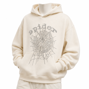 เสื้อฮู้ดดี้สตรีทแวร์สีดำแบบสวม Unisex ทรงปกติ ผ้าฟลีซคอตตอน 100% เนื้อนุ่ม ตกแต่งด้วยคริสตัลแบบ OEM  น้ำหนัก 430gsm - Product Image 4