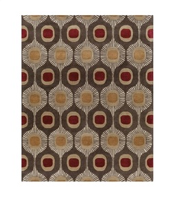Tapis en laine tufté à la main, motif géométrique rétro, tapis décoratif d'intérieur, revêtement de sol pour salon et chambre à coucher - Product Image 1