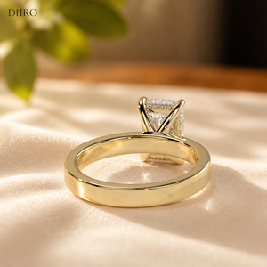 Radiant Cut Moissanite Engagement <b>Ring</b> 18K <b>Gold</b> Plated Classic Women's Geometric Wedding Solitaire Band <b>RIng</b> - Product Image 6