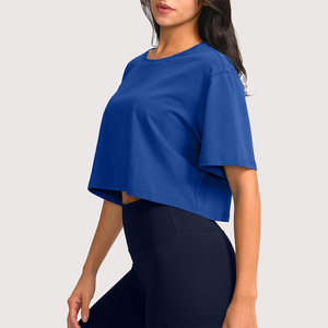Quick Dry Womens <b>Crop</b> <b>Top</b> Customizable Gym <b>Crop</b> Shirt Moisture Wicking Athletic Wear For Fitness And Daily Training - Product Image 5