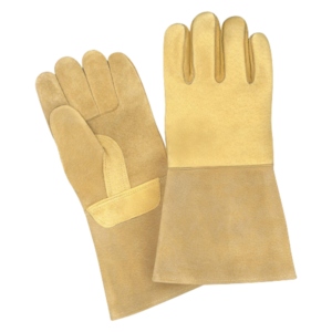 Gants de soudage robustes en cuir pleine fleur et croûte de cuir, protection durable des mains avec caractéristiques ignifuges et anti-coupures - Product Image 1
