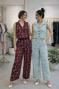 ชุดเซ็ตผ้าฝ้ายทำมือสำหรับผู้หญิง สไตล์โมเดิร์น ดีไซน์เรียบหรู พร้อมรายละเอียดประณีต ทออย่างสบาย ใส่ได้ทุกโอกาส ชุดมิดิ 2 ชิ้น - Product Image 3