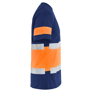 เสื้อยืดสะท้อนแสงสำหรับงานก่อสร้าง ผ้าฝ้าย 100% ความปลอดภัยสูง สำหรับผู้ชาย พิมพ์โลโก้ตามสั่ง เสื้อยืดนิรภัยสำหรับทำงาน - Product Image 3