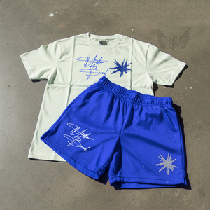 New Design Washed <b>T</b>-shirt Set Men's Sportswear Two-piece Tshirt Short Distressed Edges Men's Custom Shorts Set - Product Image 6
