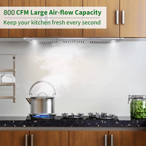 Nouveau Ventilateur d'insertion de cuisine encastré 36 pouces en acier inoxydable 800 CFM à 3 vitesses - Product Image 3