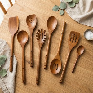 Juego de Utensilios de Cocina de Madera Personalizados, 8 Piezas, Cucharas, Espátulas y Cuchara para Pasta Grabadas, Regalo para el Día de la Madre - Product Image 2