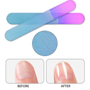Lima de uñas desechable de acero inoxidable con degradado, con estuche de plástico, de doble cara, lavable, tipo lima de esmeril, grano 100, para manicura - Product Image 5
