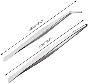 Pinzas de Cocina Profesionales de Acero Inoxidable, Duraderas, de Alta Calidad, con Punta Curva para Servir y Presentar - Product Image 6