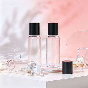 Cosmetic Lotion Dispenser / Empty Sloped-Shoulder Essential Oils Shampoo Transparent 50-200ML PET Skincare Airless <b>Pump</b> <b>Bottle</b> - Product Image 3