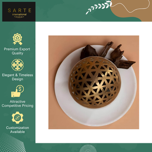 Proveedor Indio Vende Quemador de Incienso de Latón Personalizado, Quemador de Bakhoor Dorado con Mármol Blanco y Latón Dorado para Decoración Árabe del Hogar - Product Image 6