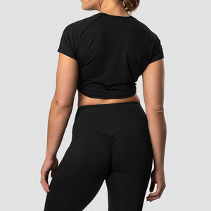 Latest Design Fashion Wear Crop Slim Fit T-Shirt <b>Women's</b> Plain Lightweight 180 Gsm Breathable Seamless Crop <b>Top</b> T-Shirt - Product Image 2
