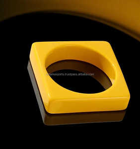 Ensemble de 7 bracelets jonc carrés en résine pour femmes faits à la main gros bijoux géométriques de mode brassard manchette poignet accessoires - Product Image 6