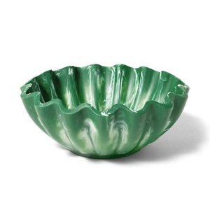 Bol à fruits unique en résine durable, vaisselle de cuisine, décoration de table, bol Vénus en résine fait main, design oriental, bol à bord festonné - Product Image 1