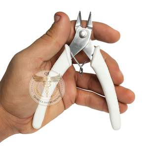 Alicates Cortadores de Alambre de Acero Inoxidable Premium, con Empuñadura Blanca Confortable, Corte Preciso para Manualidades y Bisutería, QORVEX - Product Image 1
