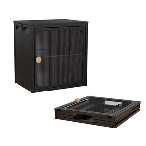 Armadio Pieghevole Singolo in Acciaio e Legno, Robusto e Pratico, con Design Antiscivolo, Installazione Rapida e Semplice - Product Image 1
