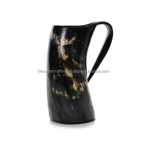 Mug rustique fait main en corne de buffle, matériau de qualité supérieure, texture unique et élégante, artisanat traditionnel, pièce décorative - Product Image 1