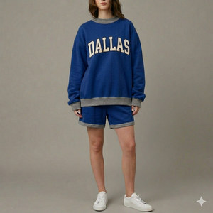 Conjunto de Invierno para Mujer: Shorts Elegantes con Cuello Simulado, Cómodo, Suave, Cálido, Relajado y Estiloso para Uso Diario - Product Image 1