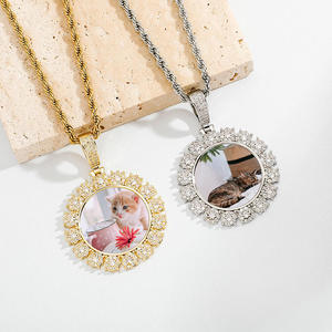 Colgante de Plata con Diamante Cultivado en Laboratorio, Colgante con Foto de Flor, Colgante con Retrato Personalizado, Colgante con Imagen Personalizada, Colgante de Regalo - Product Image 3