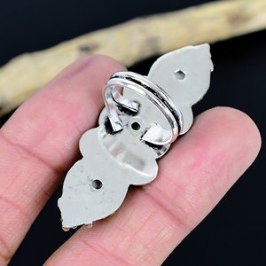 Anillo Ajustable Unisex Tradicional de Latón con 3 Piedras Preciosas de Caballo Salvaje Natural y Baño de Plata 925 - Product Image 3