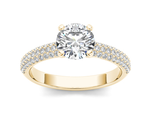 Anillo Solitario Clásico de Diamante Cultivado en Laboratorio de 1 Quilate, Oro Sólido de 14K, Corte Brillante Redondo VS VVS EF, para Uso Diario, Boda, Estilo Moderno - Product Image 1