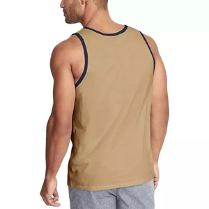 เสื้อกล้ามผู้ชายผ้าฝ้าย100% ระบายอากาศได้ดีตัดขอบทรงสี่เหลี่ยม - Product Image 2