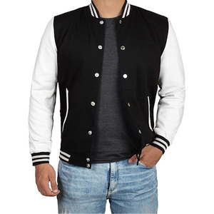Varsity <b>Jackets</b> with <b>Long</b> Sleeves Letterman <b>Jacket</b> Wholesale Blank <b>Men</b> Baseball <b>Jacket</b> Custom Logo - Product Image 1